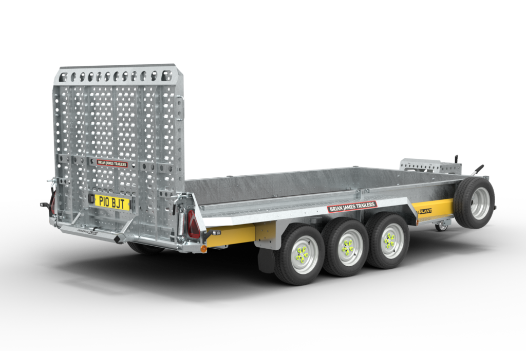 Tilhenger fra Brian James Trailers CarGo Variant: General Planet. Allsidig maskinhenger med 2700-3500 kg totalvekt, Click & Clamp-system, ideell for ulike maskiner.